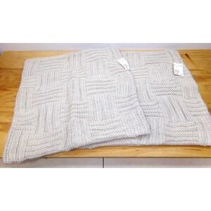 H&M Pillow Cushion Covers 20 x 20 Woven‎ Beige Tan New with Tags Set of 2